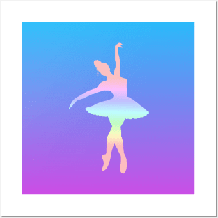 Ombre Ballet Dancer Posters and Art